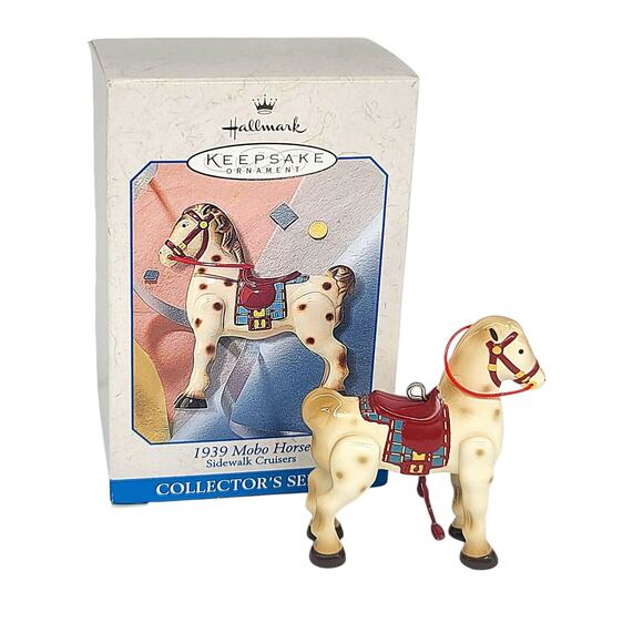 Vtg 1998 Hallmark 1939 Mobo Horse Sidewalk Cruisers Metal Ornament 2nd In Series - Picture 3 of 6